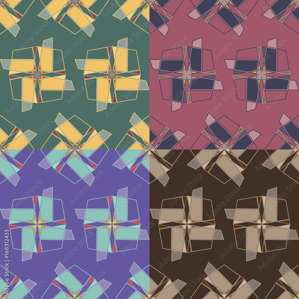 Poster seamless patterns with geometric elements
