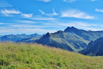 Fototapeta premium Górski krajobraz w pobliżu Gargellen, Montafon