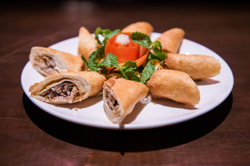 Chinese tuna spring rolls, a great side order at asian restaurants