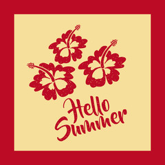 hello summer flat icon vector illustration design graphic