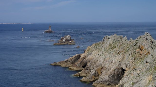 Pointe du Raz und der Leuchtturm la Vieille in der Bretagne