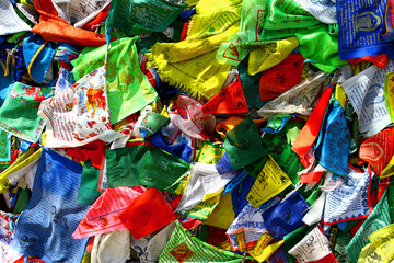 Buddhism prayer flags lungta on the wind