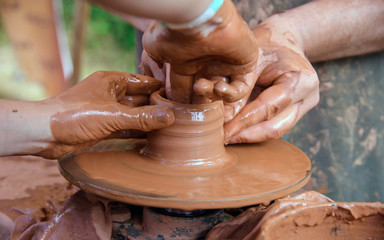 Ukrainian traditional handmade ceramic pots