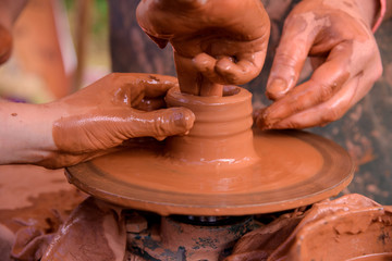 Ukrainian traditional handmade ceramic pots