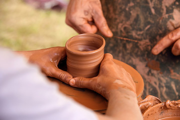 Ukrainian traditional handmade ceramic pots