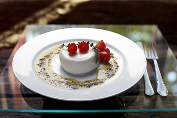 italian Burrata mozzarella cheese