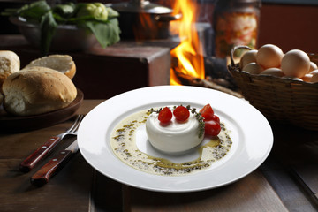 italian Burrata mozzarella cheese