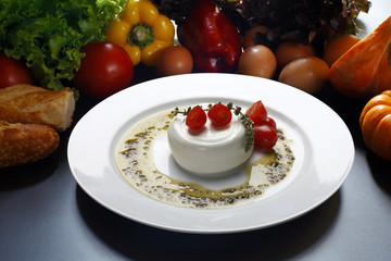 italian Burrata mozzarella cheese