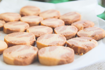 Fresh baked homemade cookies on plate