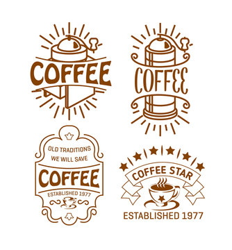 Coffee logo collection. Vector illustration.