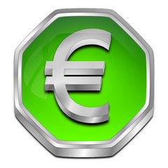 Button with Euro sign - 3D illustration