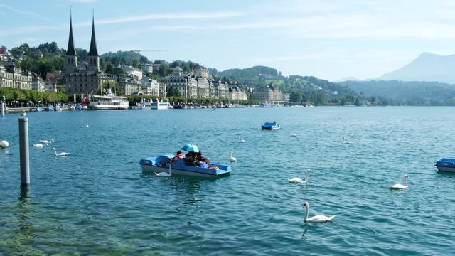 Lake Lucerne seaside pedal boats