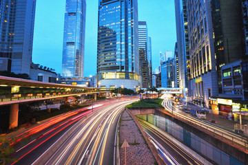 Fototapeta na wymiar Night view in Central of Hong Kong.