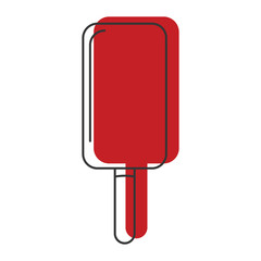 Ice cream in stick doodle icon vector illustration for design and web isolated on white