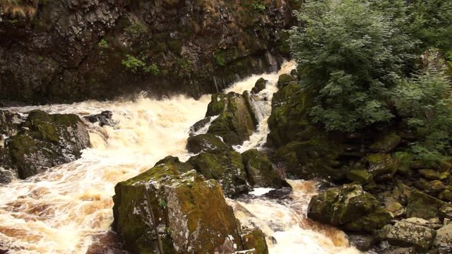 Conwy Falls or in Welsh Rhaeadr y Graig Lwyd on the River Conwy near Betws y Coed North Wales