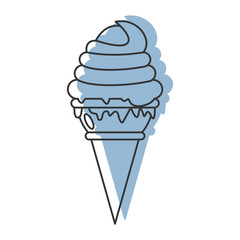 Frozen ice cream doodle icon vector illustration for design and web isolated on white