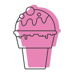 Ice cream doodle icon vector illustration for design and web isolated on white background