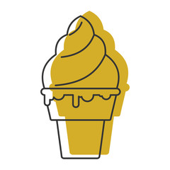 Milk chocolate ce cream doodle icon vector illustration for design and web isolated
