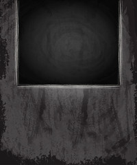 Chalkboard blackboard banner on scratch grunge texture background