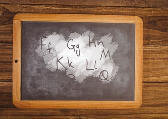 letters on blackboard