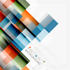 Obraz premium Abstract blocks template design background, simple geometric shapes on white, straight lines and rectangles