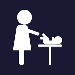 Obraz premium Mother and baby icon. Baby care room symbol. Mother and child room.