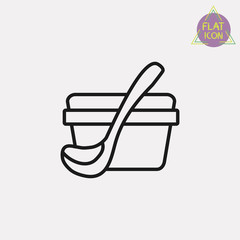 sauna bucket and ladle line icon