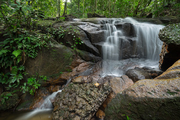 Small and safe water flows, cool air and green scenery are attractions that you can enjoy when you visit Ampang waterfall in Selangor, Malaysia