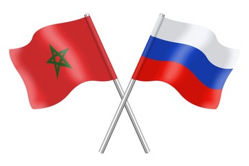 Flags. Morocco and Russia