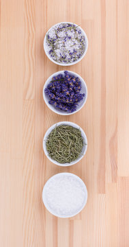 herbal salt / Herb salt with rosemary and lavender blossoms 