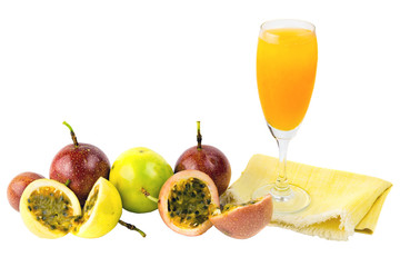 passion fruit juice isolated on white background