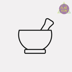 mortar and pestle line icon