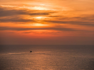Sun set scenery at Phromthep cape, Phuket