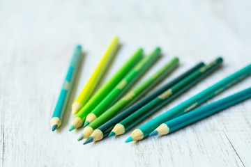 Blue and Green Colored Pencils