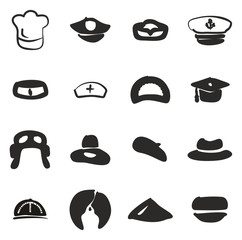 Hat Icons Set 1 Freehand Fill