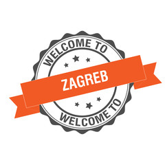 Obraz premium Welcome to Zagreb stamp illustration