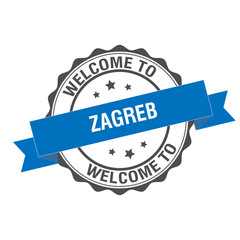 Obraz premium Welcome to Zagreb stamp illustration