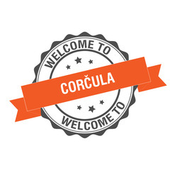 Obraz premium Welcome to Corcula stamp illustration