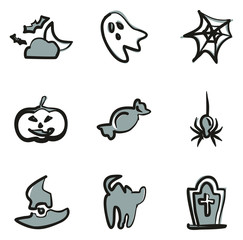 Halloween Icons Freehand 2 Color
