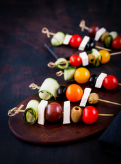 Canapes With Vegetable And Cheese