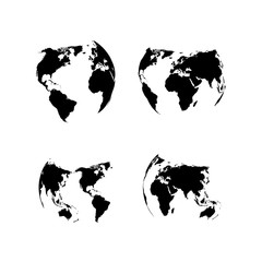 world map globe set