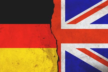 Crack. Two flags. Germany. United Kingdom