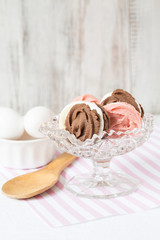 Cookies In Glass Bowl With Spoon and Eggs