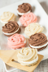 Vanilla Cookie On Spatula with Chocolate and Strawberry