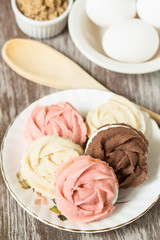 Plate of Strawberry Chocolate and Vanilla Cookies