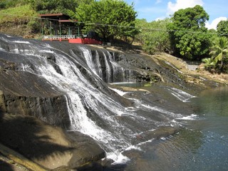 Side view shot of the Talafofo Falls Resort park, one of the tourist attractions on Guam, United States