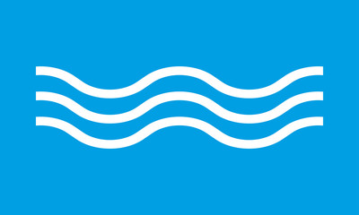 Wave icon. Line water sign. Vector illustration.