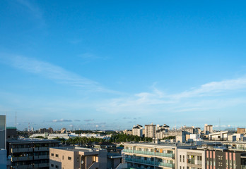 Fototapeta na wymiar 青空と初夏の東京郊外の風景１