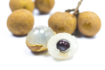 longan. fresh longan on white background