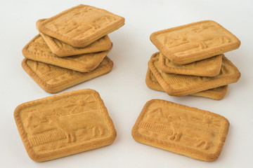 Cookies on  white background. Top view